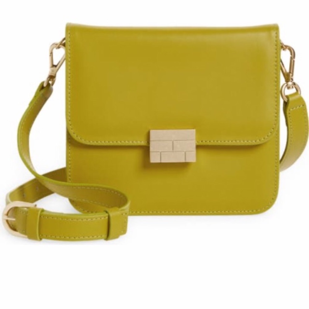 Yellow Mini Leather Crossbody Bag | Frame Le Signature